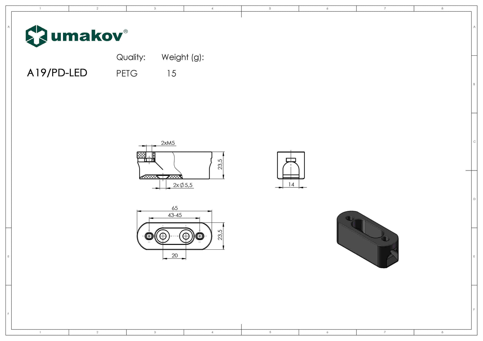 Holder for led profil