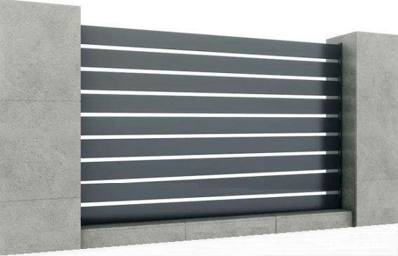 Aluminium fence assembly with slat 20x120, 1.7x2m