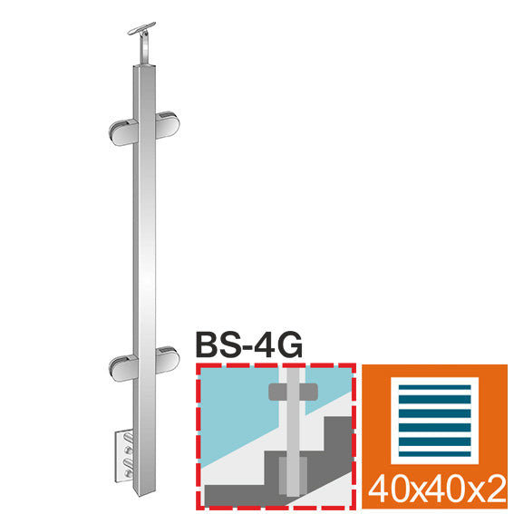 Stainless steel pole JP, BK-stairs AISI304, 40x40x