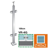 Stainless steel pole, VK-straight AISI304, 40x40x2