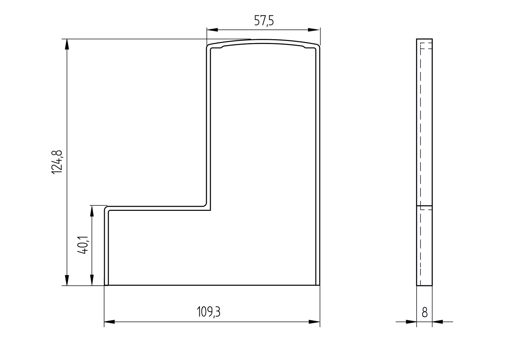 End cap for profile AL/0006-ECO-S-E