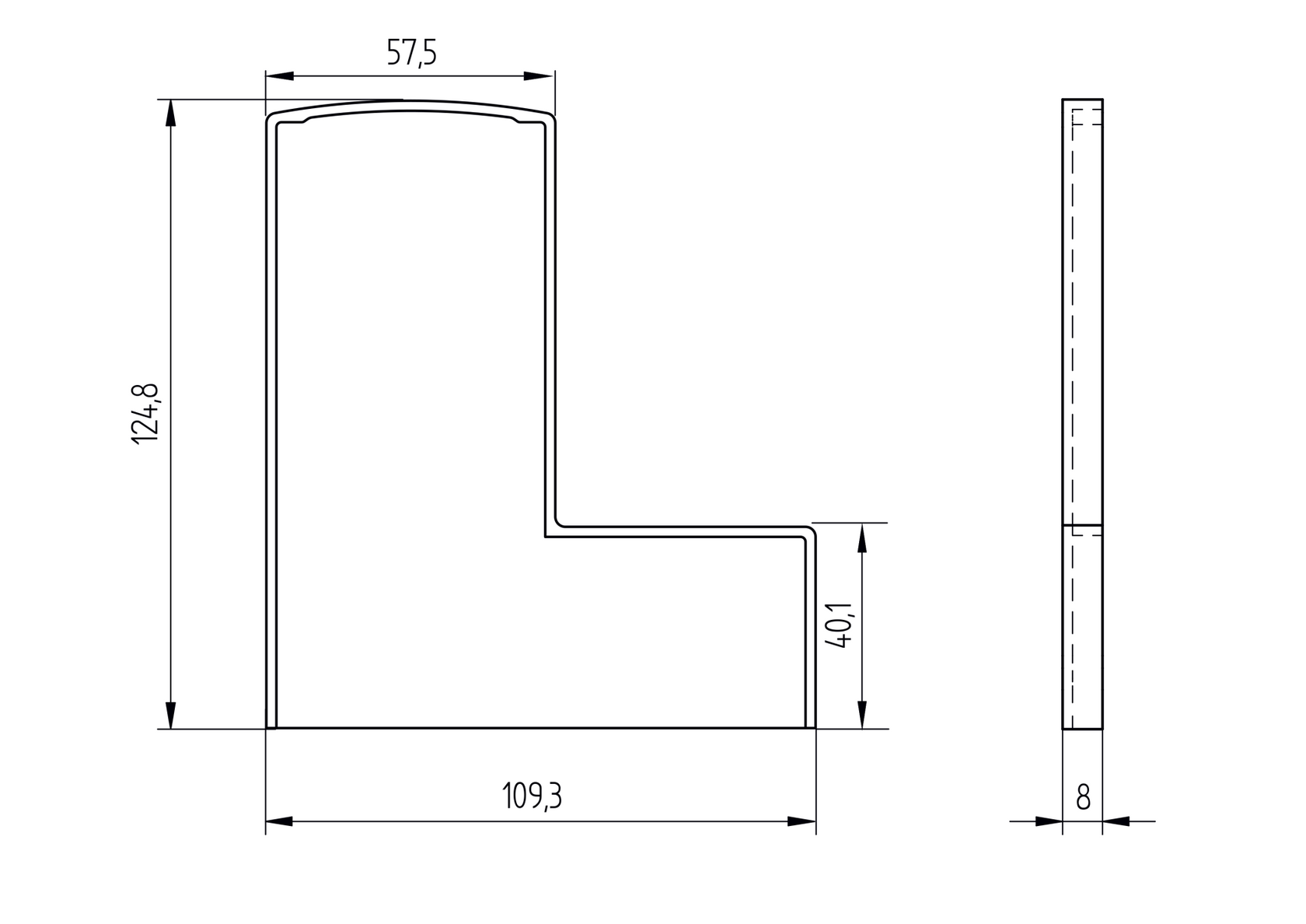 End cap for profile AL/0006-ECO-S-E