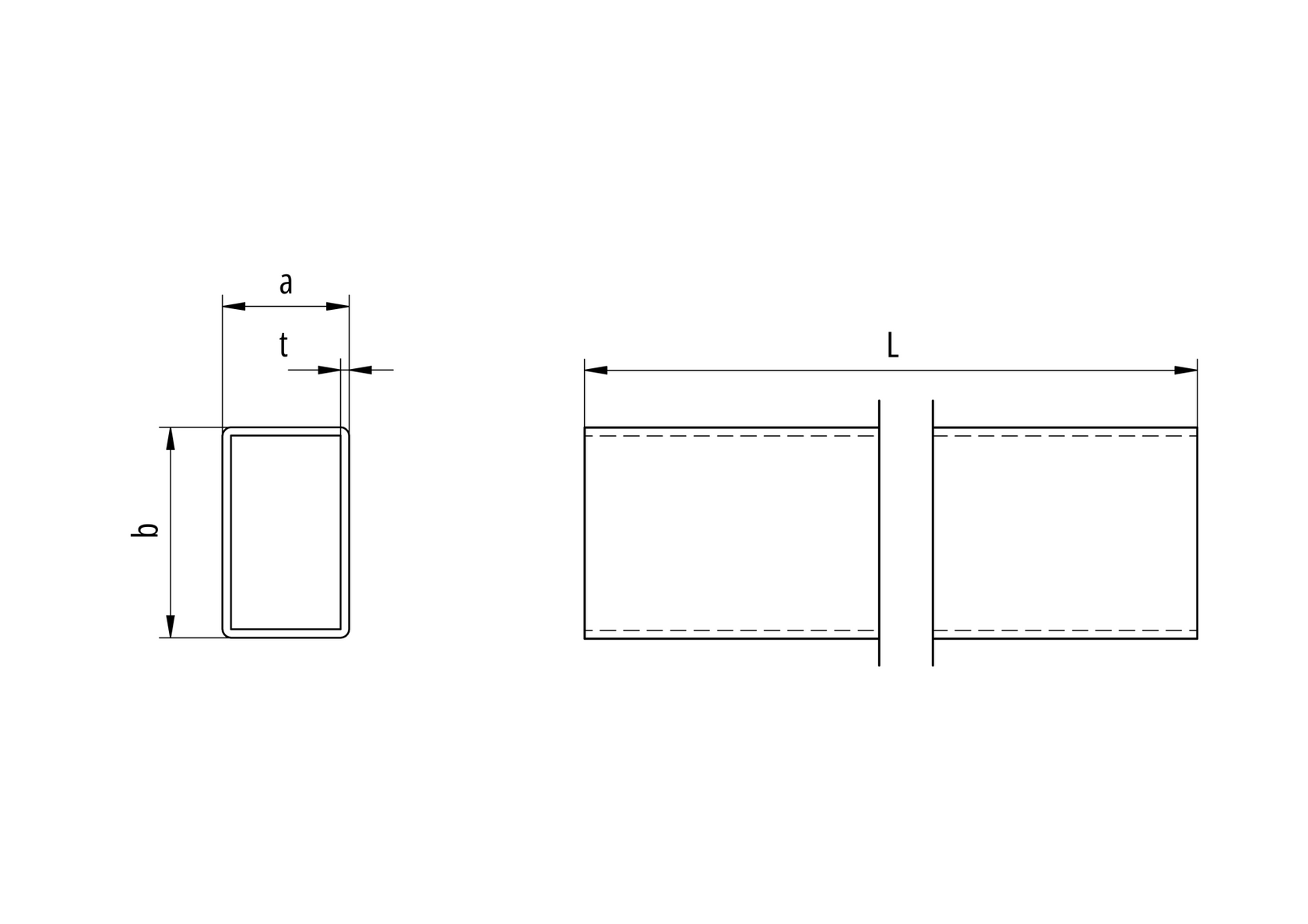 Aluminum slat, 20x10x1,5-6000mm, grey RAL9006