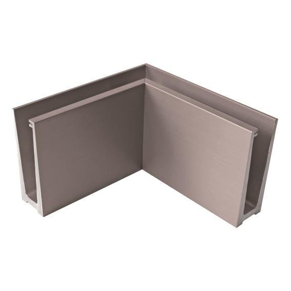 Aluminum profile for glass AL/INOX effect/Satin L1