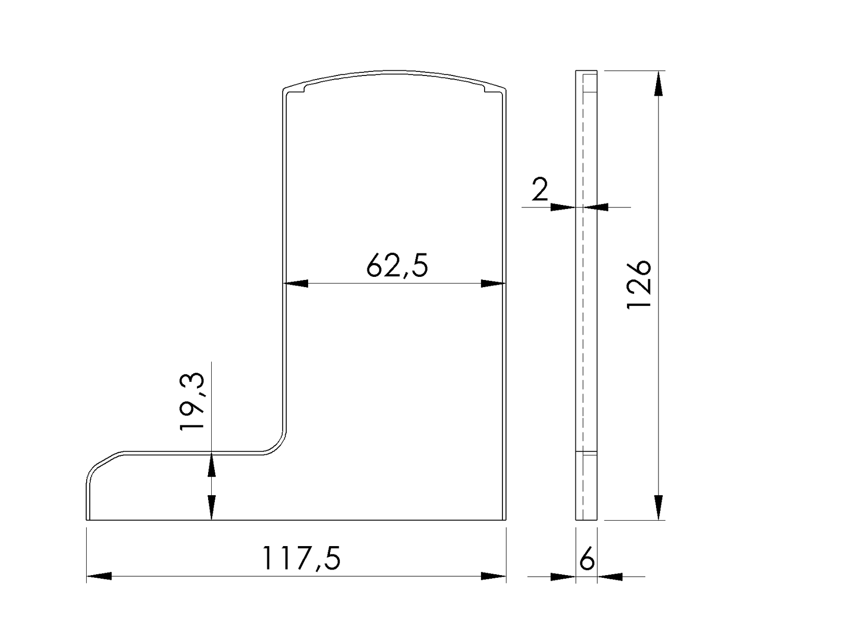 Záslepka pre profil AL/0006-UNO-S-EB