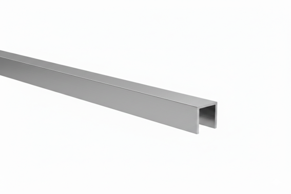 Profilo per vetrate U AL 20x20x2 mm per vetro da 10-12 mm, anodizzato