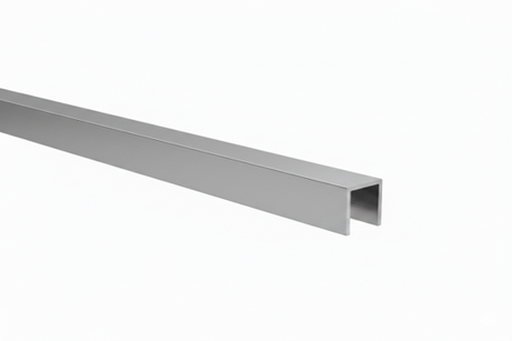 Profilo per vetrate U AL 20x20x2 mm per vetro da 10-12 mm, anodizzato