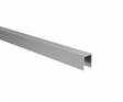 U-shaped aluminium glazing profile 20x30x2mm for 10–12mm glass, stainless steel finish