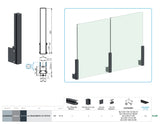 Set palo alluminio 56×60 - 0,5m, fissaggio laterale con coperture, intermedio - Antracite RAL 7016