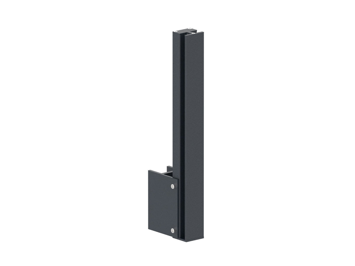 Set palo alluminio 56×60 - 0,5m, fissaggio laterale con coperture, intermedio - Antracite RAL 7016