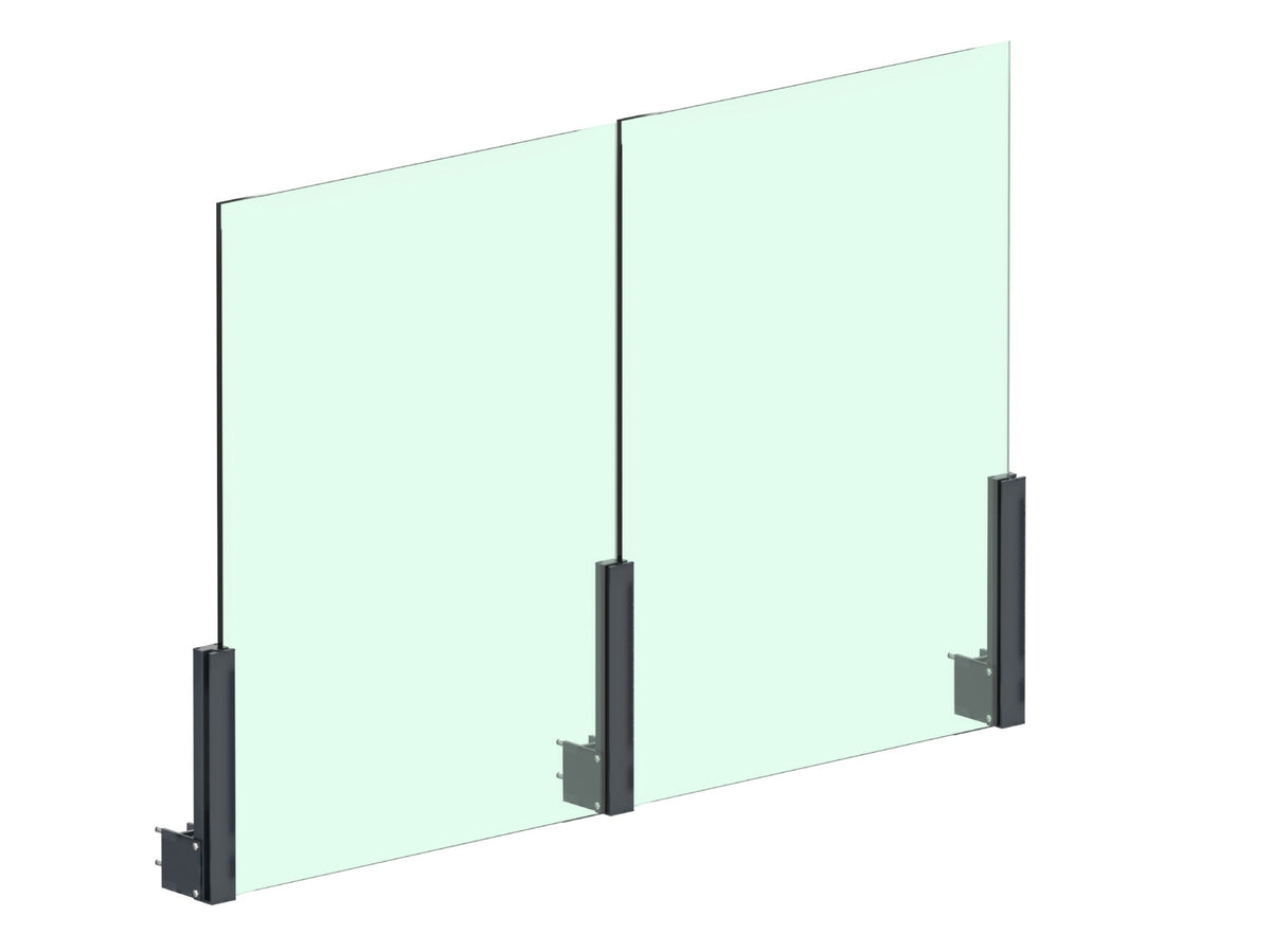 Set palo alluminio 56×60 - 0,5m, fissaggio laterale con coperture, intermedio - Antracite RAL 7016