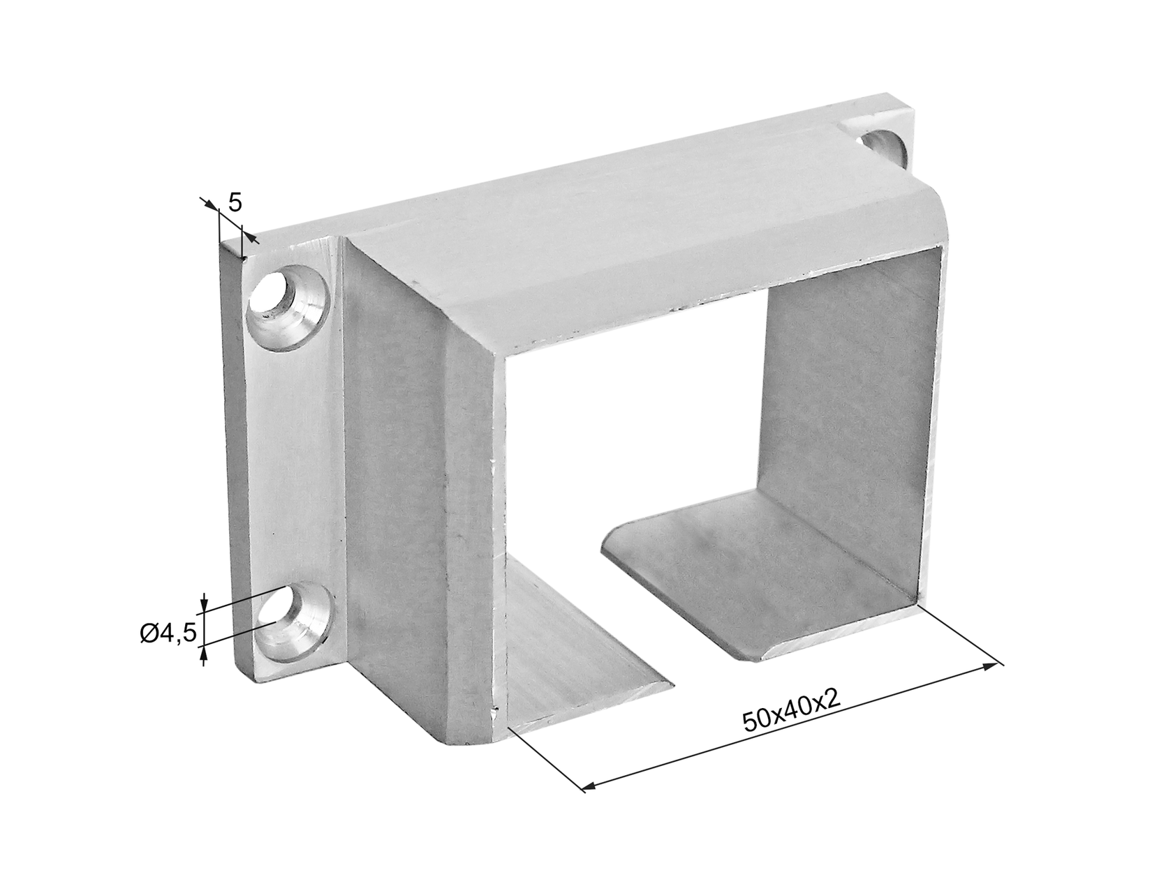 Handle-glass holder-aluminum flange