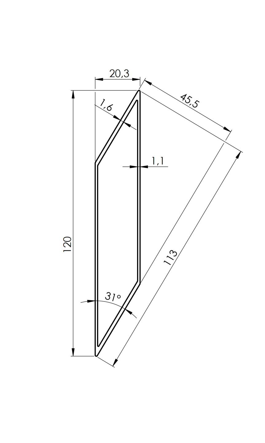 Aluminum fence blind 20x120-2000mm