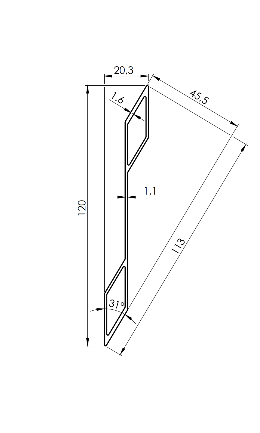 Aluminum fence slat 20x120-3000mm