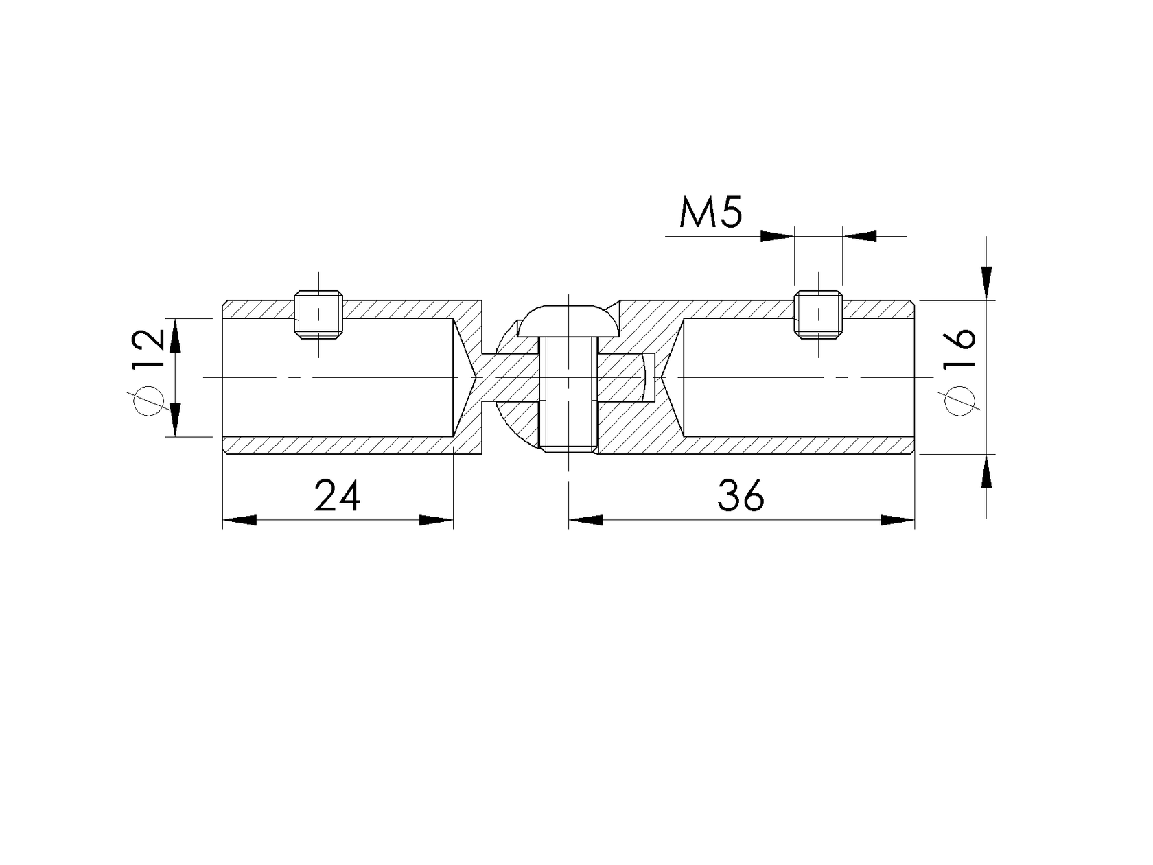 Adjustable round bar connector
