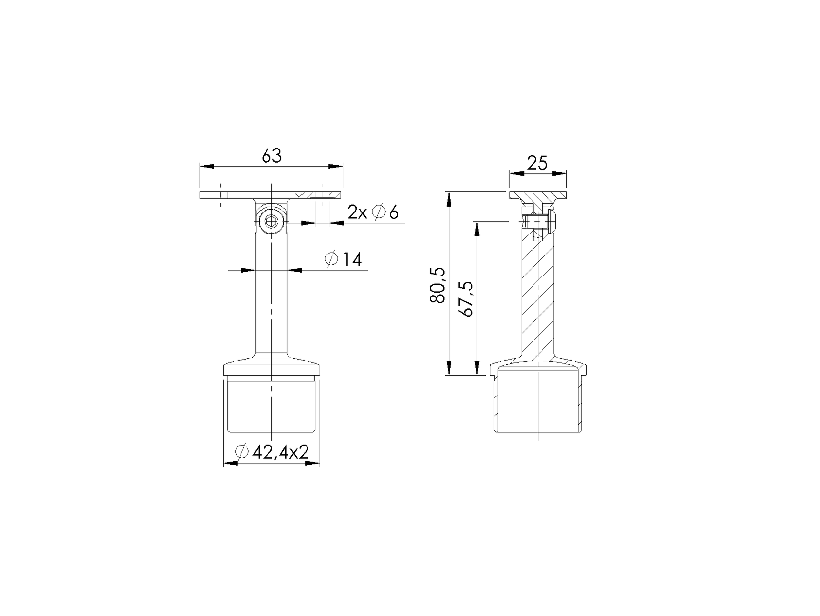 Adjustable handrail bracket