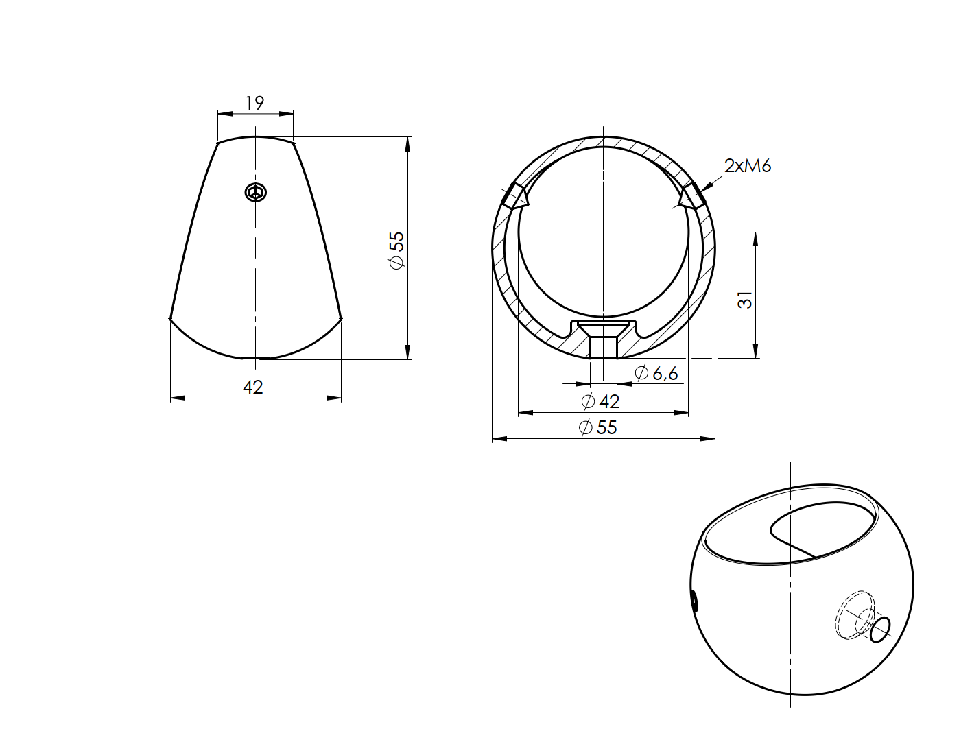 Handrail bracket - ring