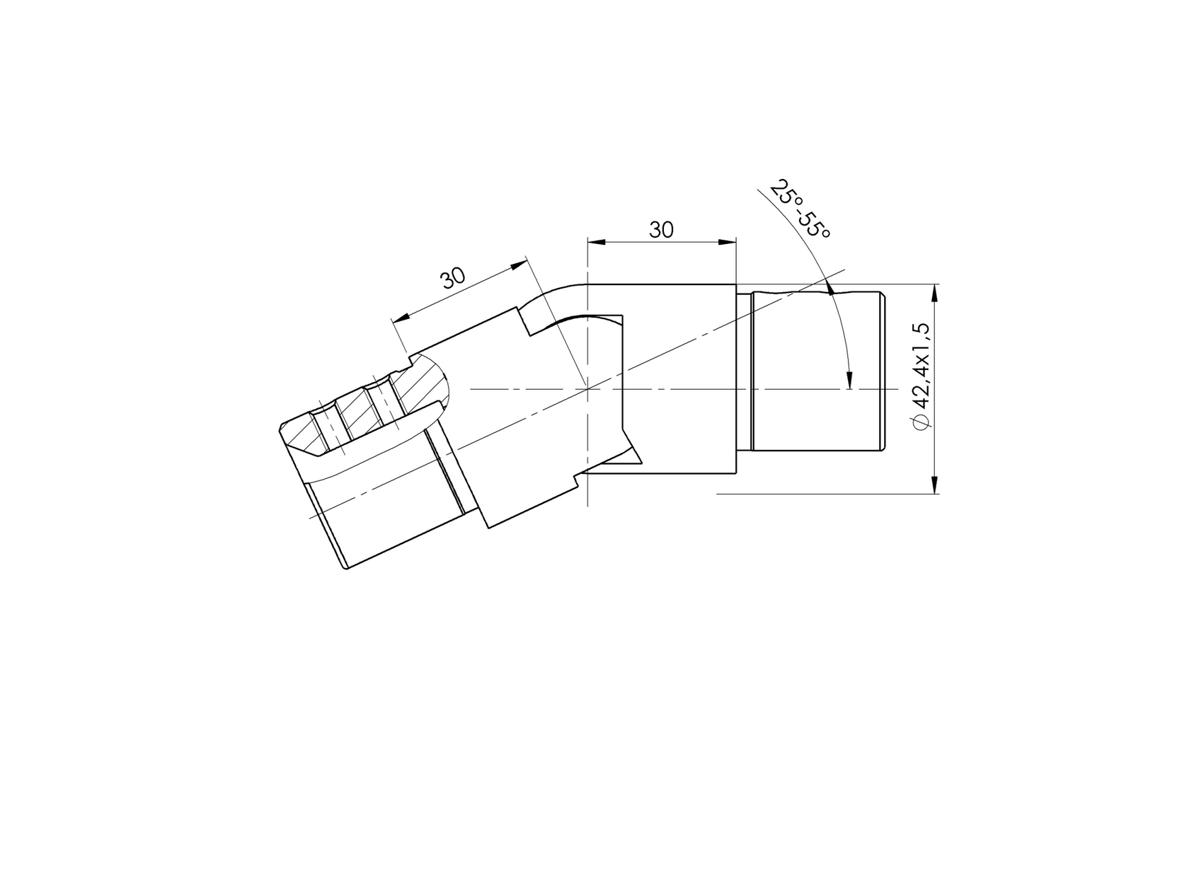 Flush angle for handrail on glass railing
