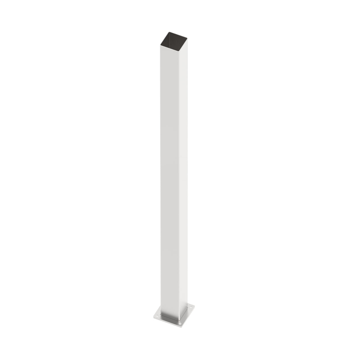 Palo in acciaio inox 100x100-2000 con piastra di ancoraggio - Naturale