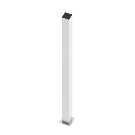 Palo in acciaio inox 100x100-2000 con flangia di ancoraggio