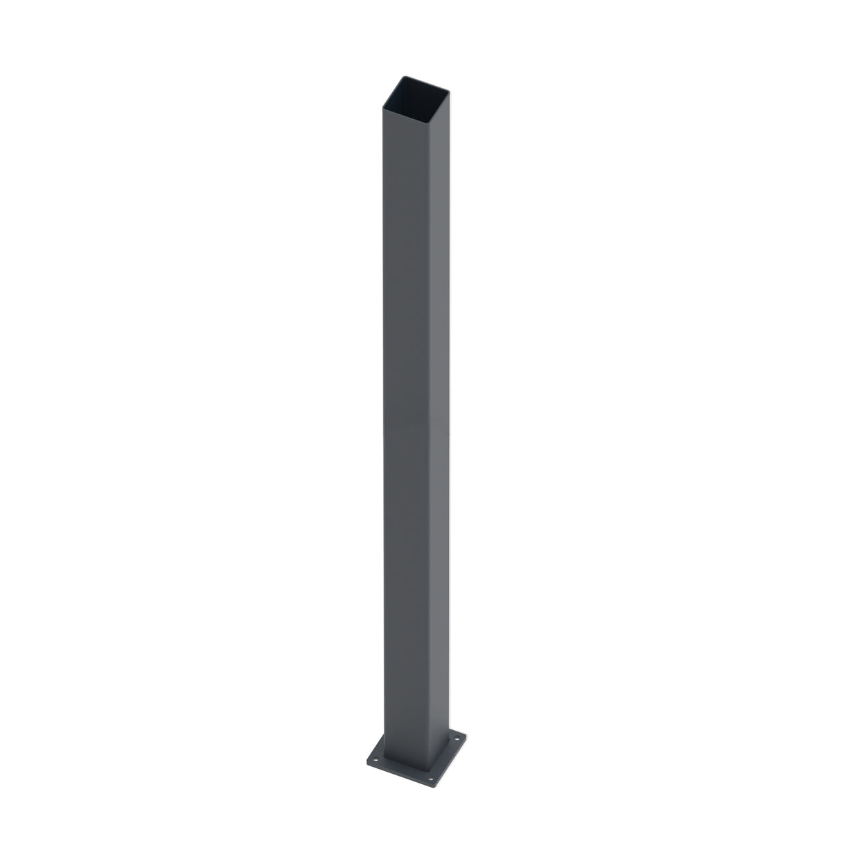 Palo in acciaio inox 100x100-2000 con flangia di fissaggio - Antracite RAL 7016