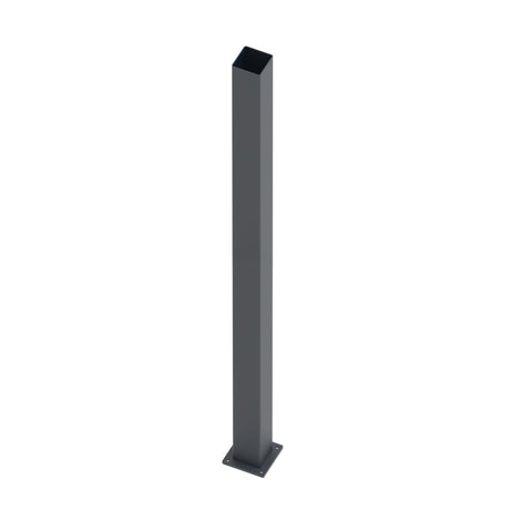 Palo in acciaio inox 100x100-2000 con flangia di ancoraggio