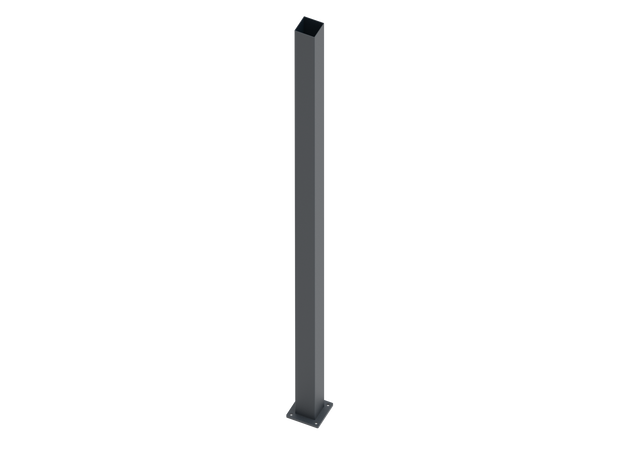 Palo in acciaio inox 80x80-2000, con flangia di ancoraggio, Antracite RAL 7016