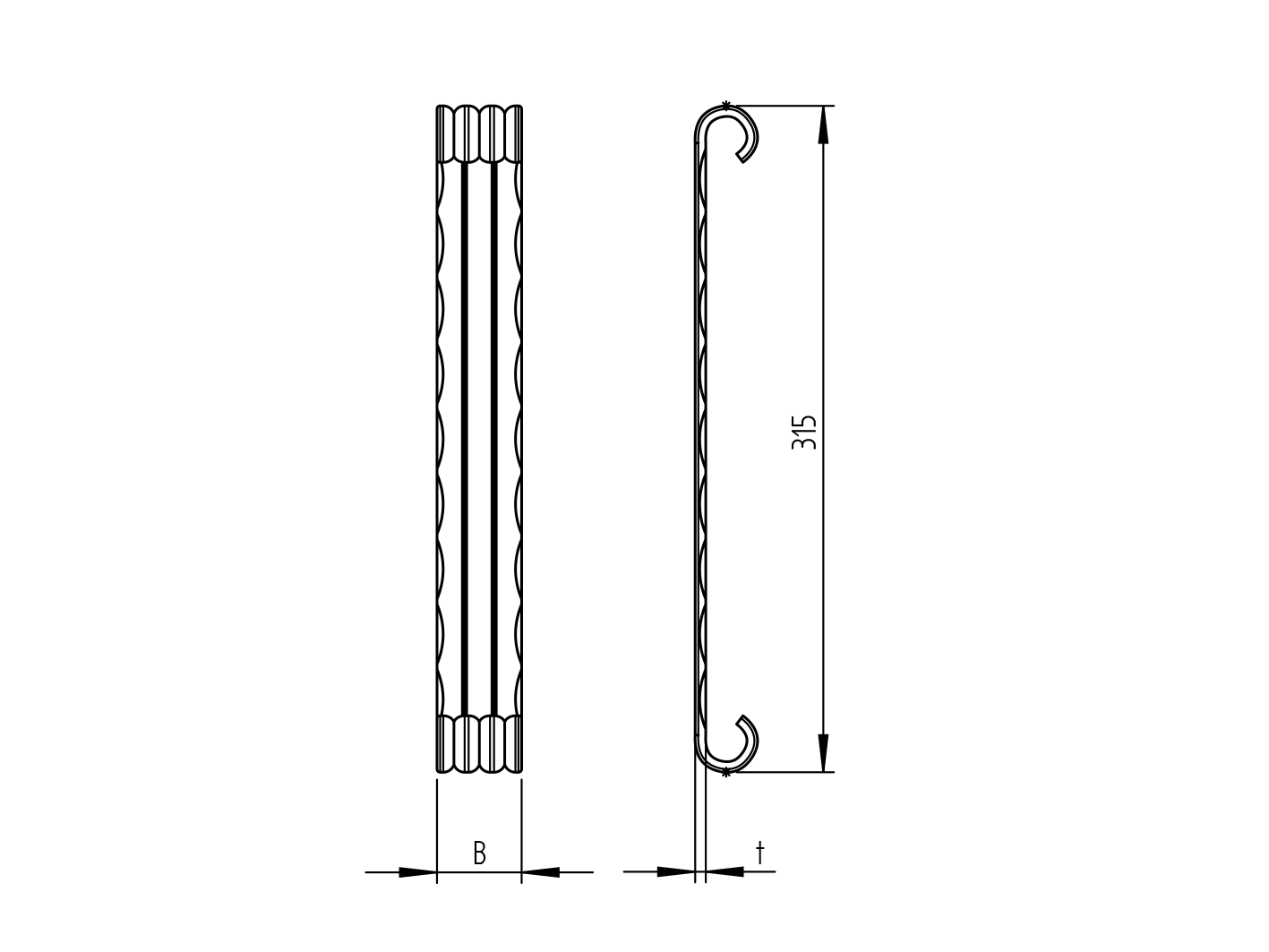 Wicket/gate end stop 315x40x5mm