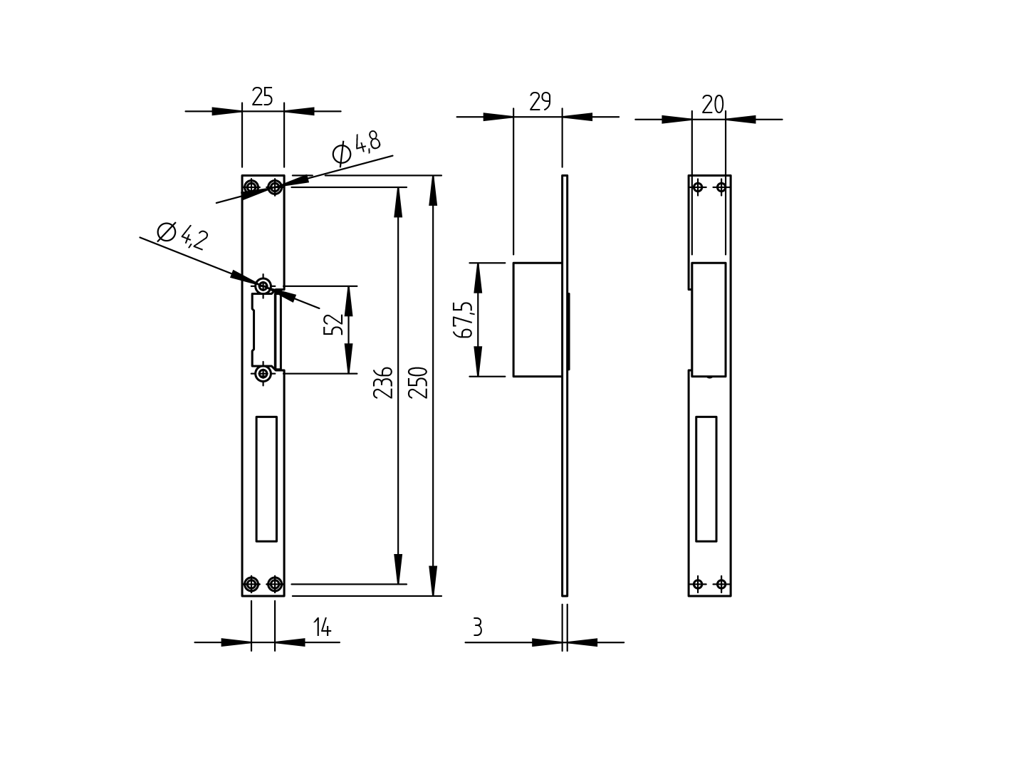 Electromagnetic lock with double-sided plate, 8-12V AC/DC