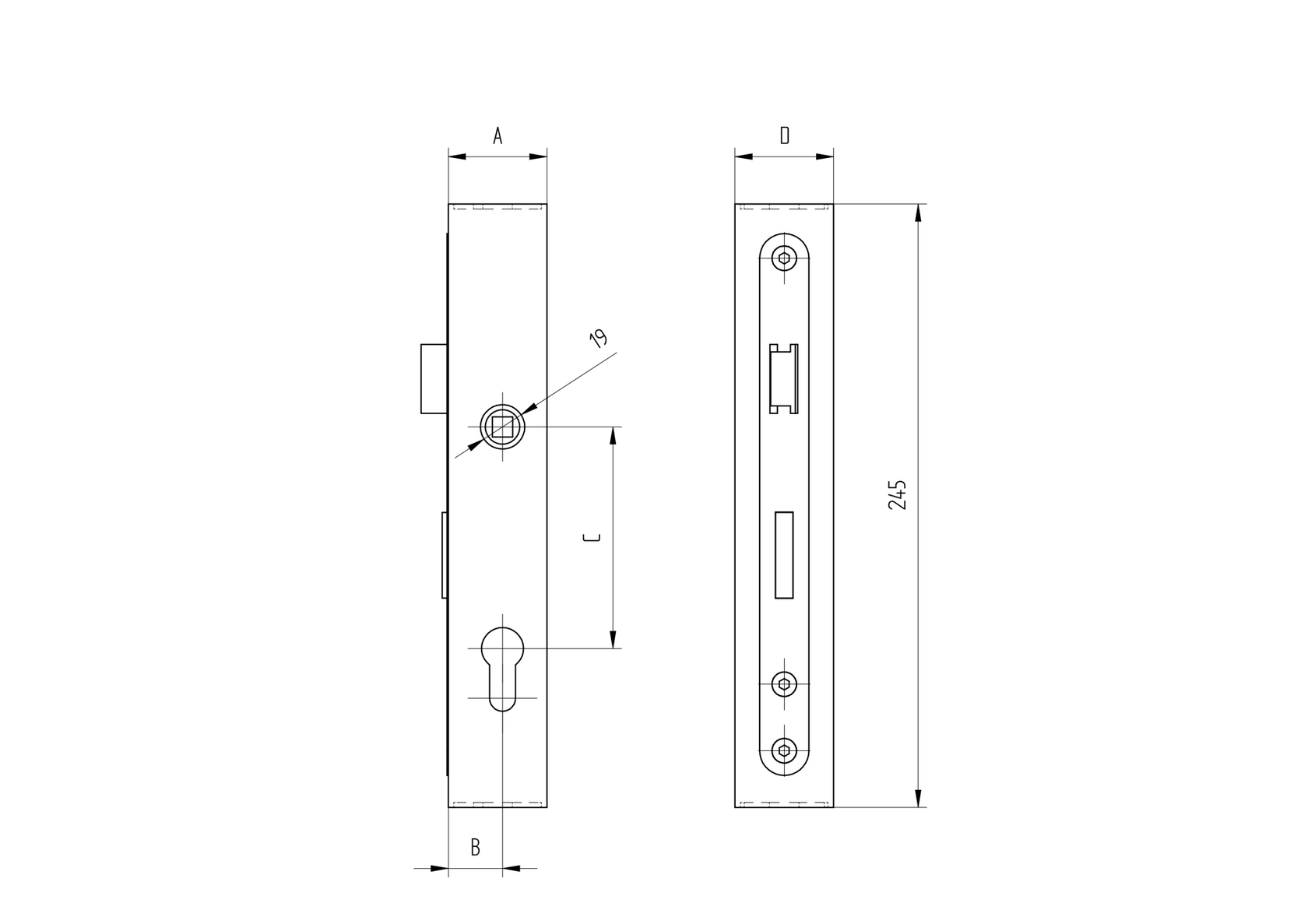 Lock box set without handles JP50x30