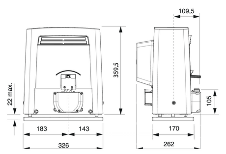 CAME automation for sliding gates, set, max 1200kg