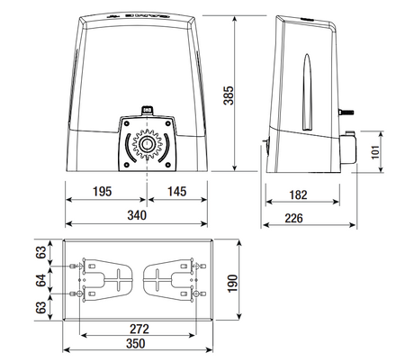 CAME automation for sliding gates, set, max 800kg