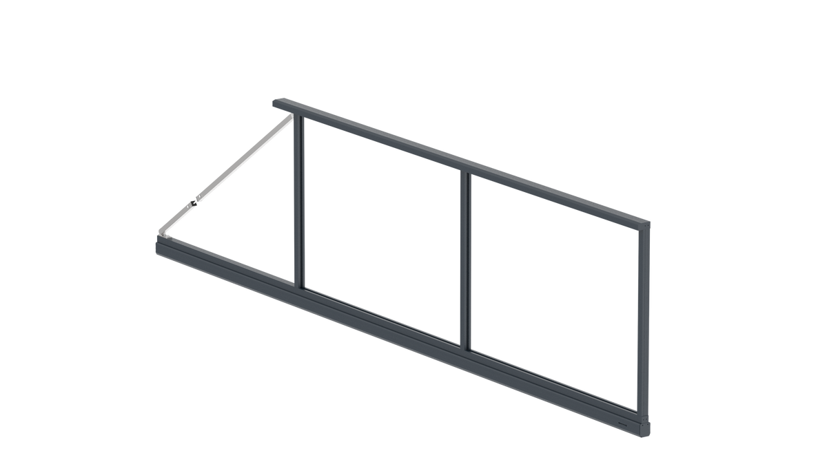 Telaio in alluminio per cancello scorrevole autoportante 6 x 2,125 m, Antracite R7016, con tenditore - SET