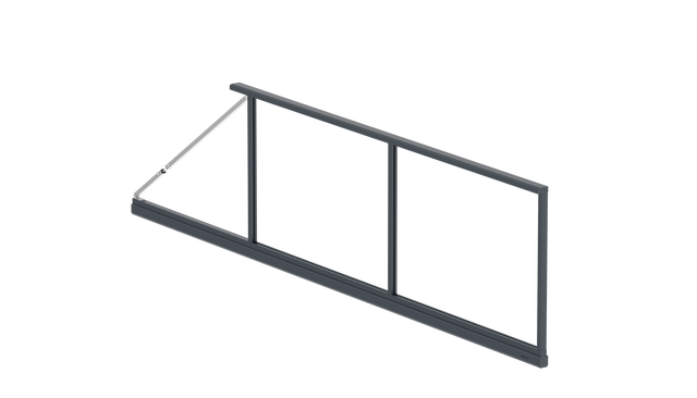 Telaio in alluminio per cancello scorrevole autoportante 6 x 2,125 m, Antracite R7016, con tenditore - SET