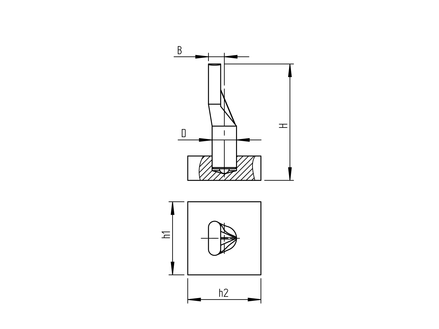 Bottom flange withoug flange - full Zn, D20