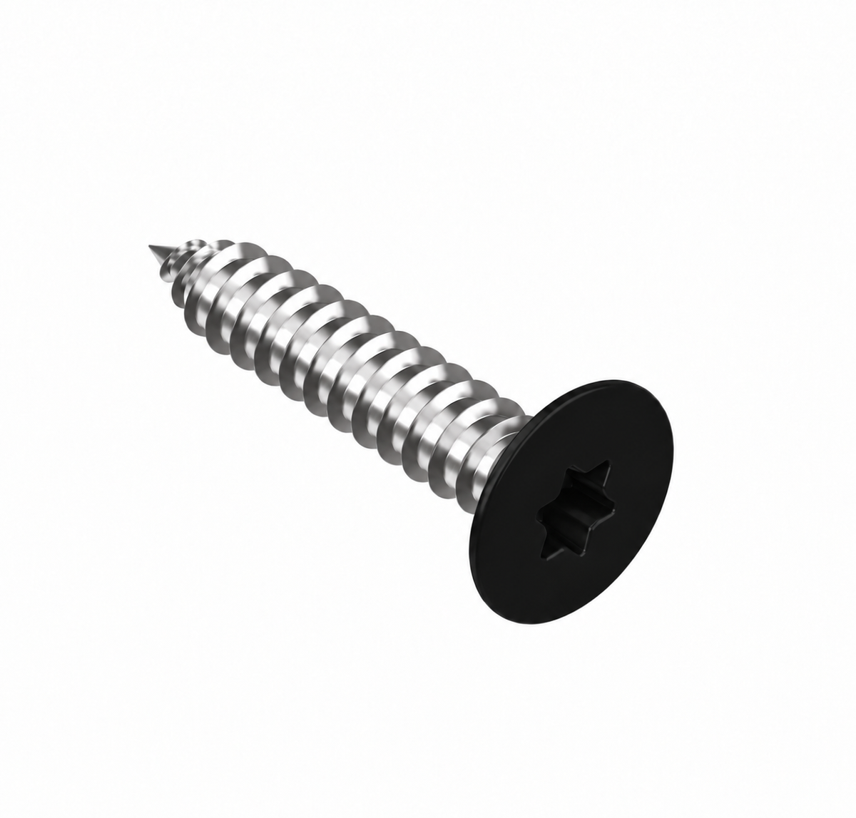 Sheet metal screw with countersunk head-TORX, stainless steel, black