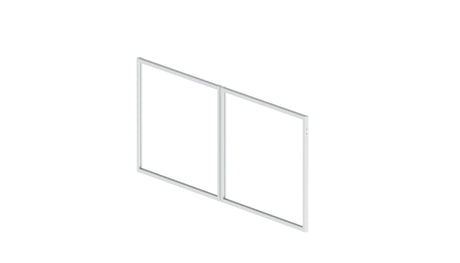 Aluminium double-leaf gate frame, non-welded - Natural - SET