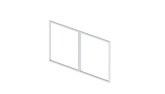 Aluminium double-leaf gate frame, non-welded - Natural - SET