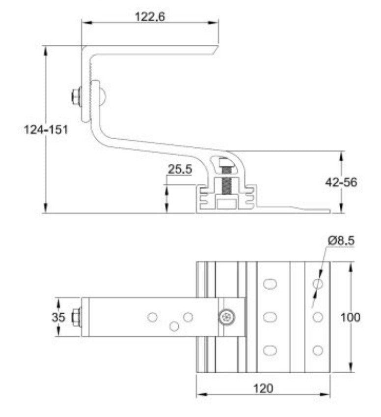 Stainless steel roof hooks without adjustment