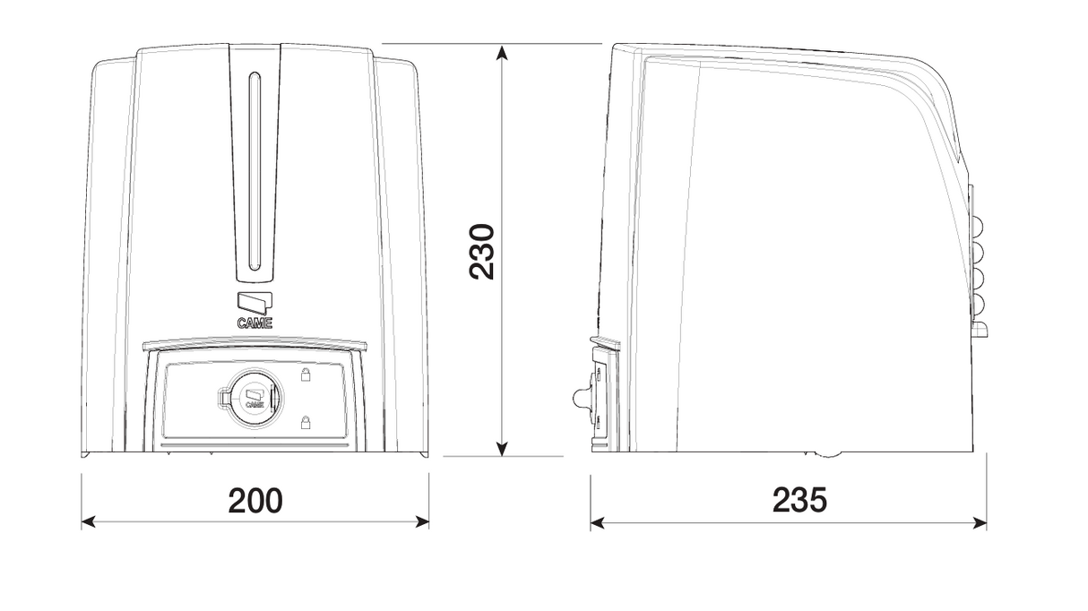 CAME articulated drive for double-leaf gate, set with photocells