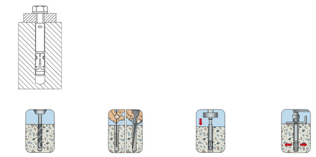 Female thread fixing bolt anchor FAZ-IG M10