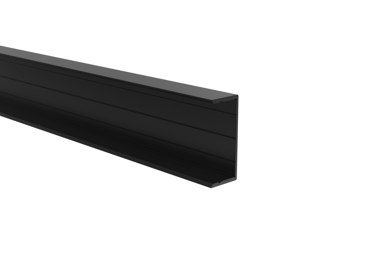 Aluminium fence adapter for 40 mm infills and for façade system, 45 x 20 – 6.0 m – Black RAL 9005