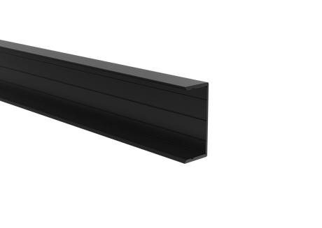 Aluminium fence adapter for 40 mm infills and for façade system, 45 x 20 – 6.0 m – Black RAL 9005