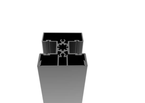 Set of aluminum post 50x60 and cap - 1850mm R7016