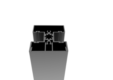 Set of aluminum post 50x60 and cap - 1500mm R7016