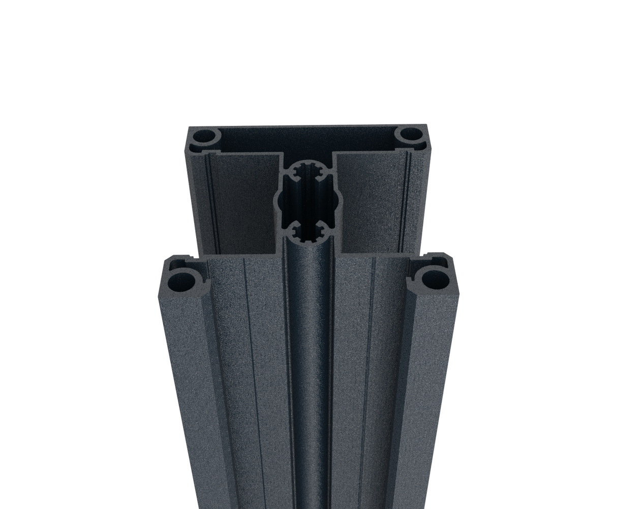 Aluminum fence post 70x70 for slat fillings - 2500mm R7016