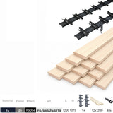 Set sistema basculante orizzontale in acciaio zincato nero 1,07 m nero con riempimento in legno di pino da 1,2 m 19x95