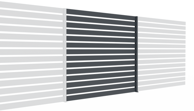 Aluminium Fence assembly with a slat 20x100, 1,85x2m