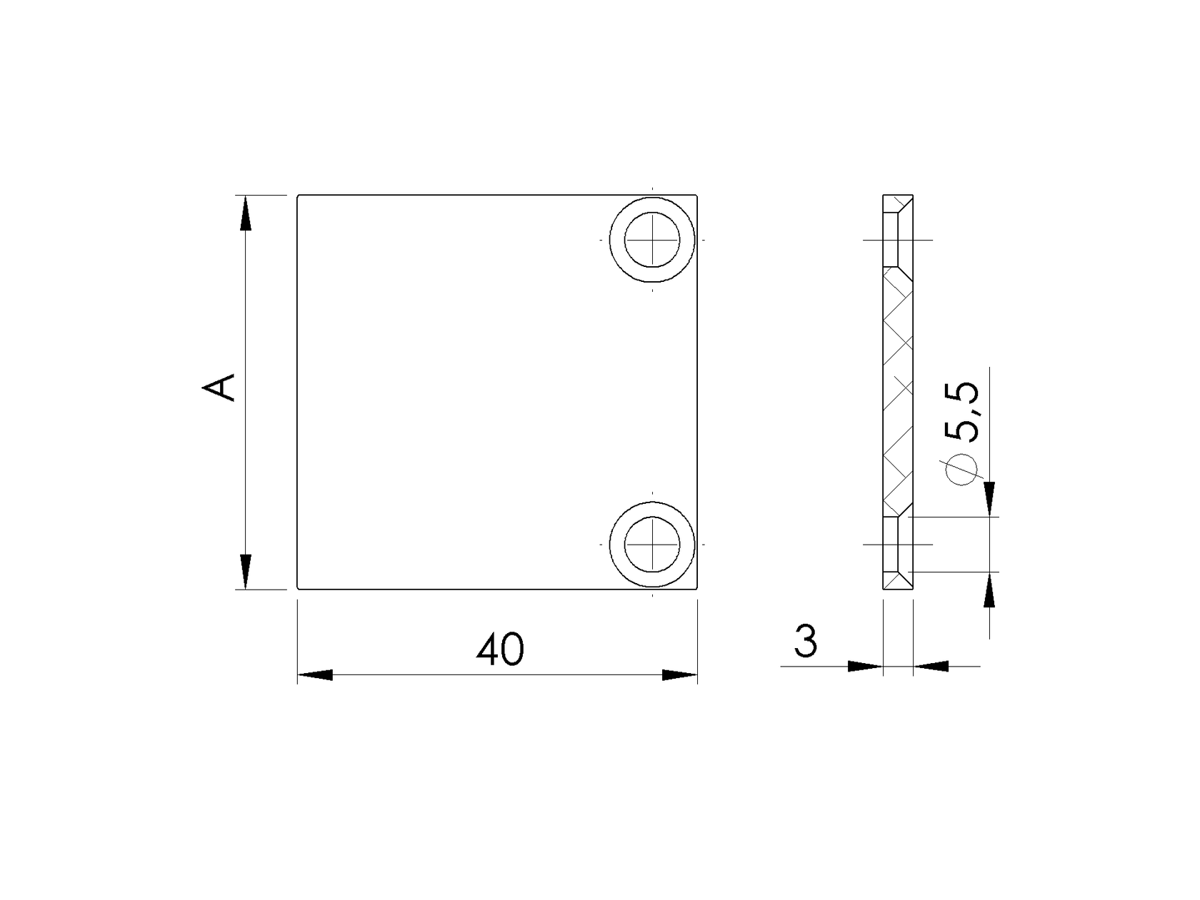 Aluminum adapter cover for slats 20-26mm R7016