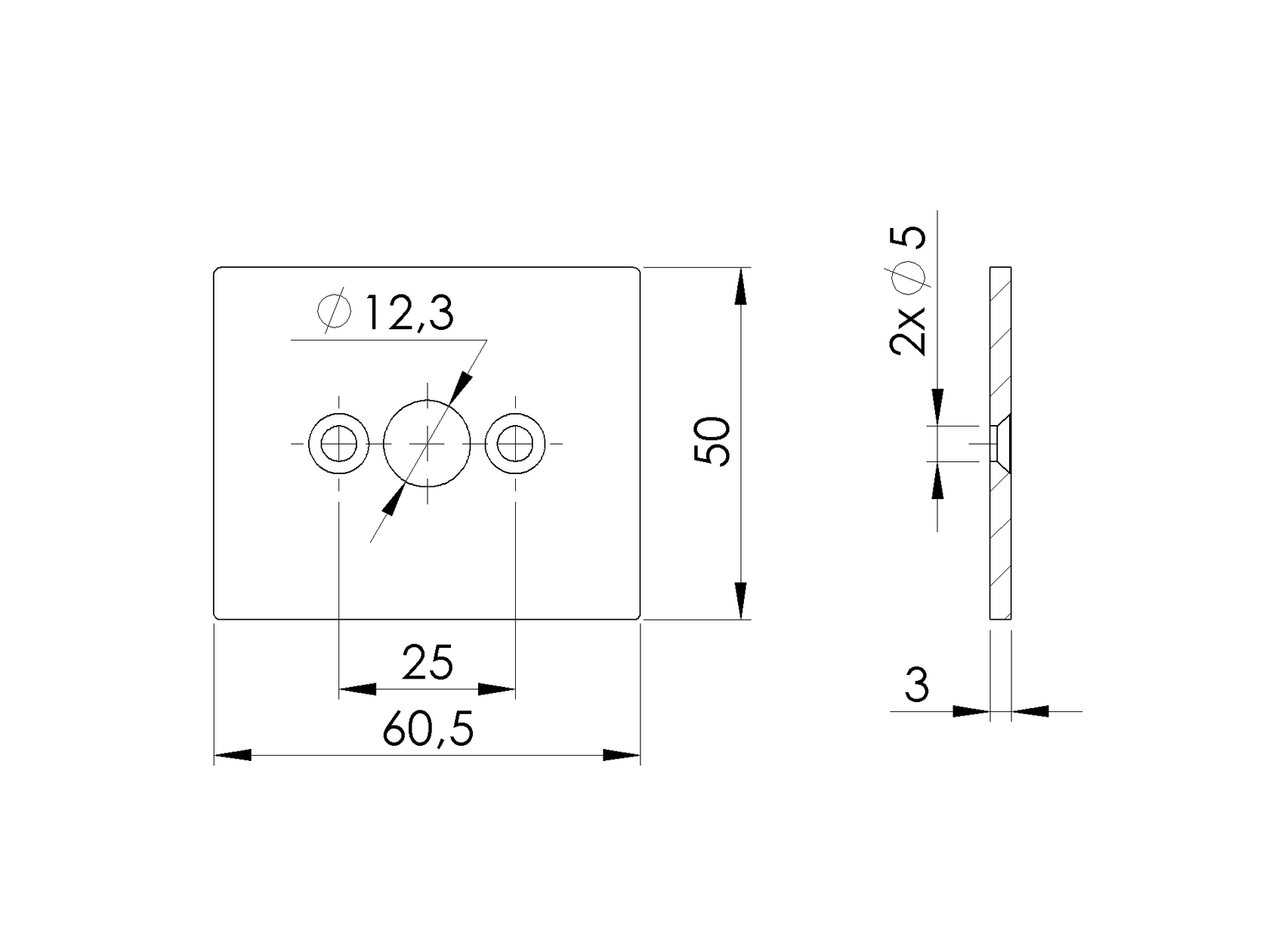 Hinge holder for frame profile 50x60 R7016
